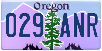 OR license plate 029ANR