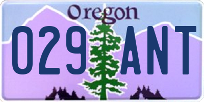 OR license plate 029ANT