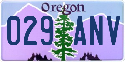 OR license plate 029ANV