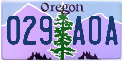 OR license plate 029AOA