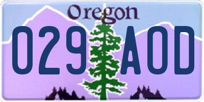 OR license plate 029AOD