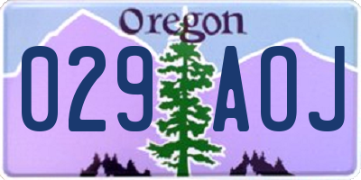 OR license plate 029AOJ