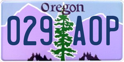 OR license plate 029AOP