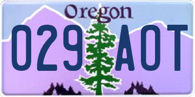 OR license plate 029AOT