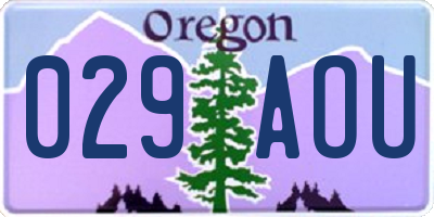 OR license plate 029AOU