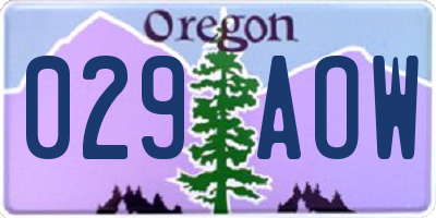 OR license plate 029AOW
