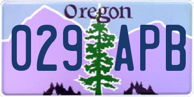 OR license plate 029APB