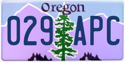 OR license plate 029APC
