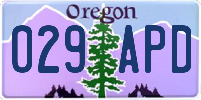OR license plate 029APD