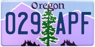 OR license plate 029APF