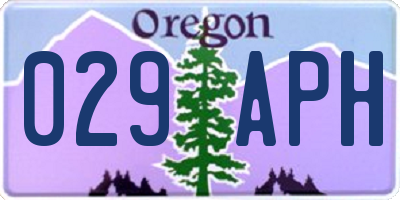 OR license plate 029APH