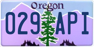 OR license plate 029API