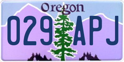 OR license plate 029APJ
