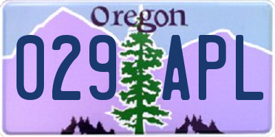 OR license plate 029APL