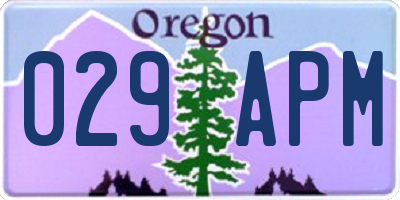 OR license plate 029APM