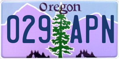 OR license plate 029APN