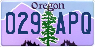 OR license plate 029APQ