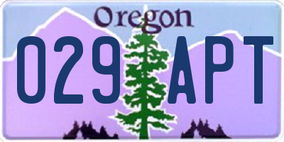 OR license plate 029APT