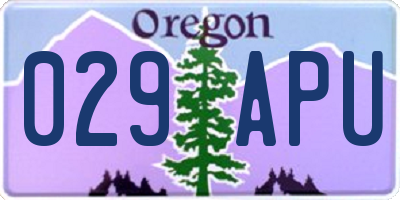 OR license plate 029APU