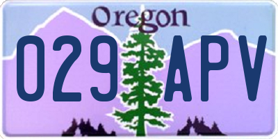 OR license plate 029APV