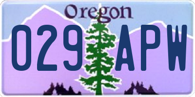 OR license plate 029APW