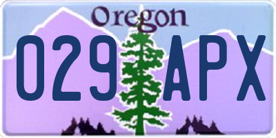 OR license plate 029APX
