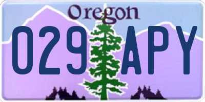 OR license plate 029APY