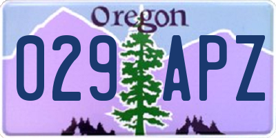 OR license plate 029APZ