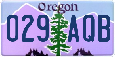 OR license plate 029AQB
