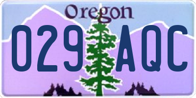 OR license plate 029AQC