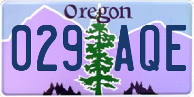 OR license plate 029AQE