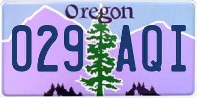 OR license plate 029AQI
