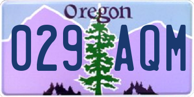 OR license plate 029AQM