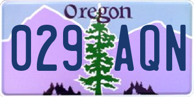 OR license plate 029AQN