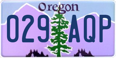 OR license plate 029AQP