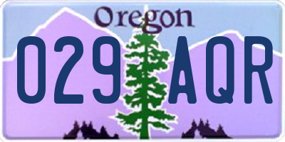 OR license plate 029AQR