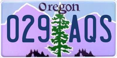 OR license plate 029AQS