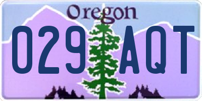 OR license plate 029AQT