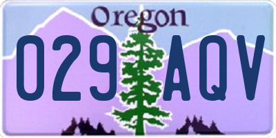 OR license plate 029AQV