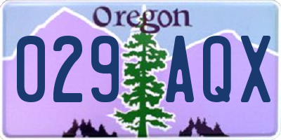 OR license plate 029AQX
