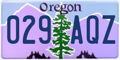 OR license plate 029AQZ