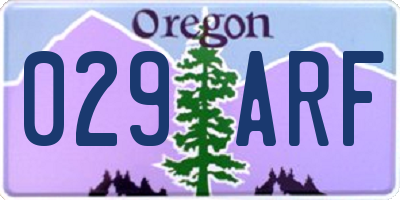 OR license plate 029ARF
