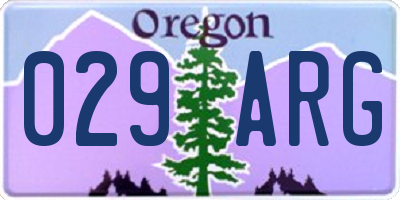 OR license plate 029ARG