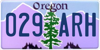 OR license plate 029ARH