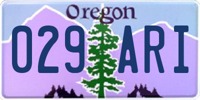 OR license plate 029ARI