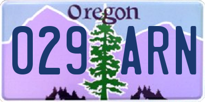 OR license plate 029ARN