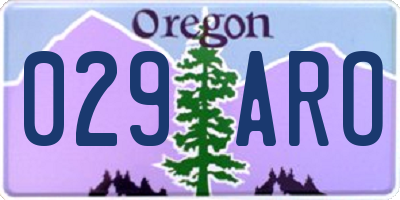 OR license plate 029ARO