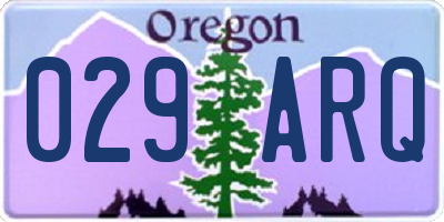 OR license plate 029ARQ