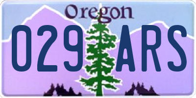 OR license plate 029ARS
