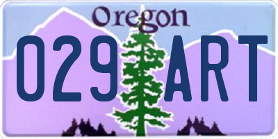 OR license plate 029ART